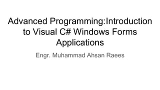 Advanced Programming lecture 6 windows form application | PDF