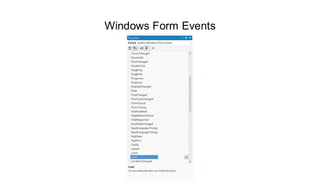 Advanced Programming lecture 6 windows form application | PDF