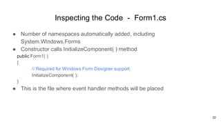 Advanced Programming lecture 6 windows form application | PDF