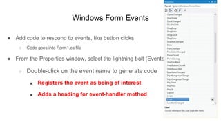 Advanced Programming lecture 6 windows form application | PDF