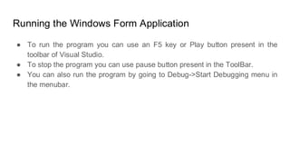 Advanced Programming lecture 6 windows form application | PDF