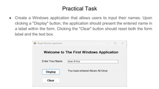 Advanced Programming lecture 6 windows form application | PDF