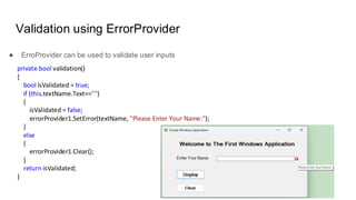 Advanced Programming lecture 6 windows form application | PDF