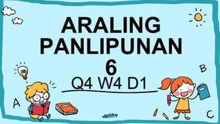ARALING
PANLIPUNAN
6
Q4 W4 D1
 
