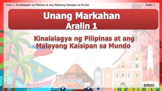 Yunit 1: Kinalalagyan ng Pilipinas at ang Malayang Kaisapan sa Mundo Aralin 1
 