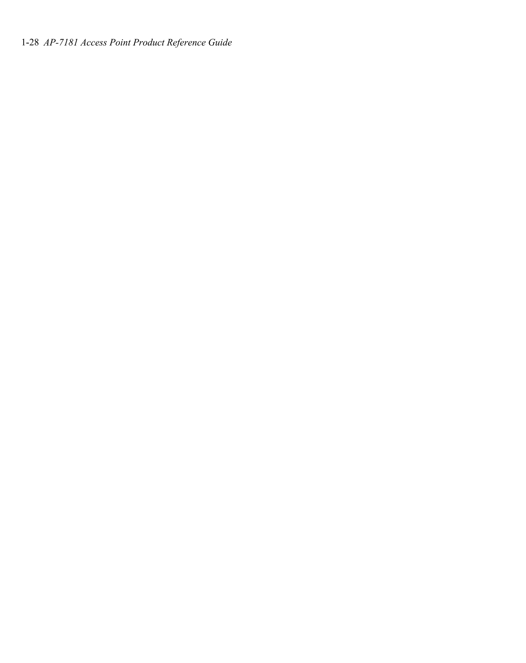 1-28 AP-7181 Access Point Product Reference Guide
 