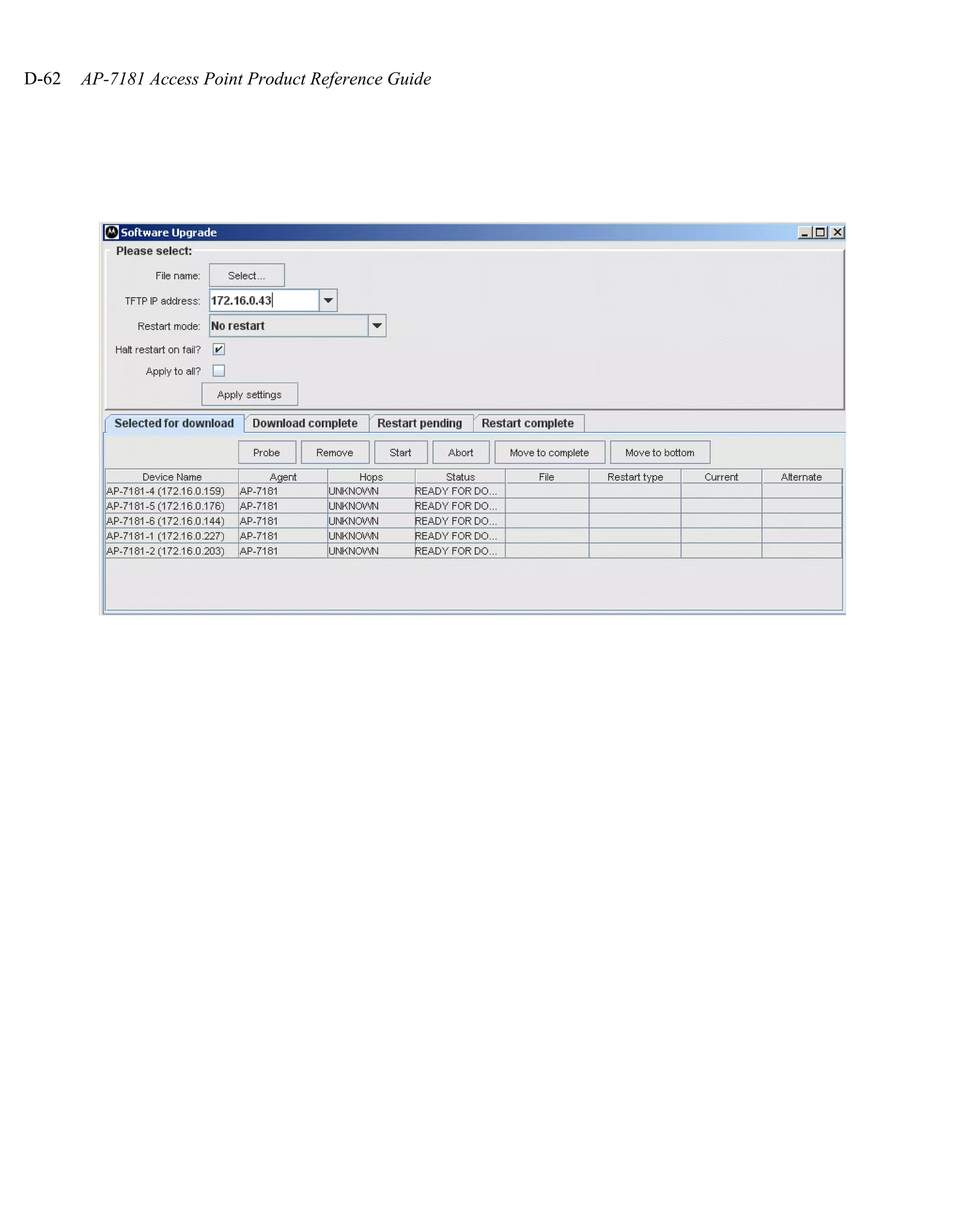 D-62   AP-7181 Access Point Product Reference Guide
 