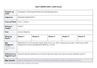Comprehensive Grade 7 Lesson Plan on Southeast Asia's Geography and ...