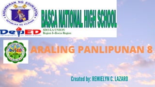 ARALING PANLIPUNAN 8
Created by: REMIELYN C. LAZARO
 
