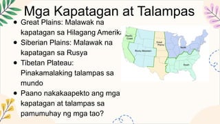 AP8 Q1 A2 Heograpiya ng Asya at Daigdig(2.Natatanging Katangiang