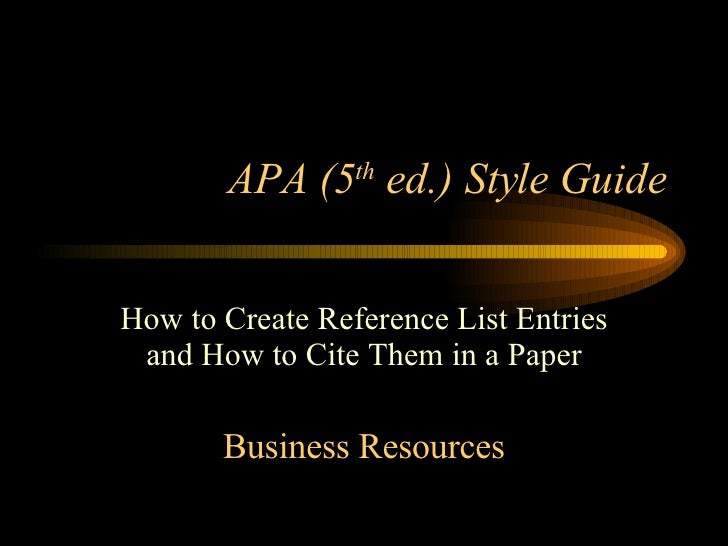 Business paper citation formats