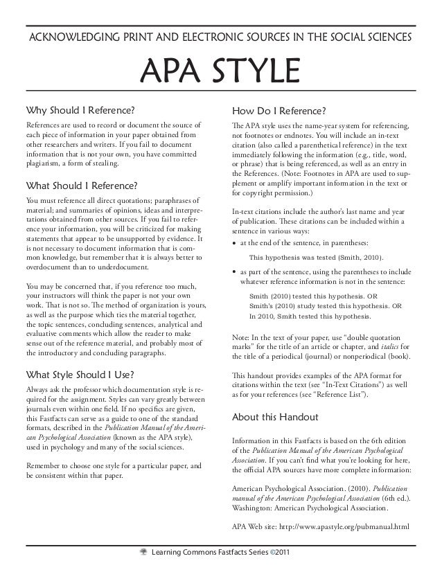 apa style in research example