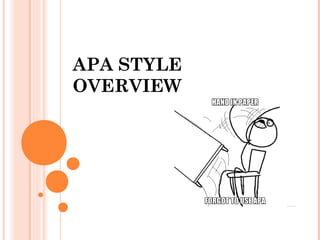 APA STYLE
OVERVIEW

 