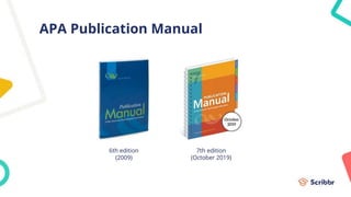 Comparison of APA Publication Manual 6th ed. vs. 7th ed
