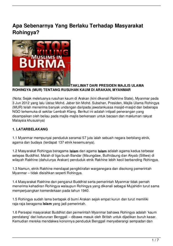 Apa Sebenarnya Yang Berlaku Terhadap Masyarakat Rohingya?
