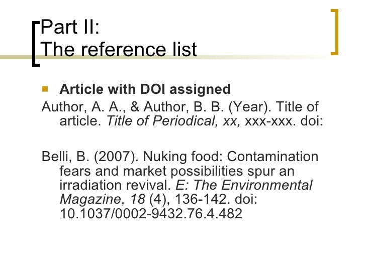 apa style reference list