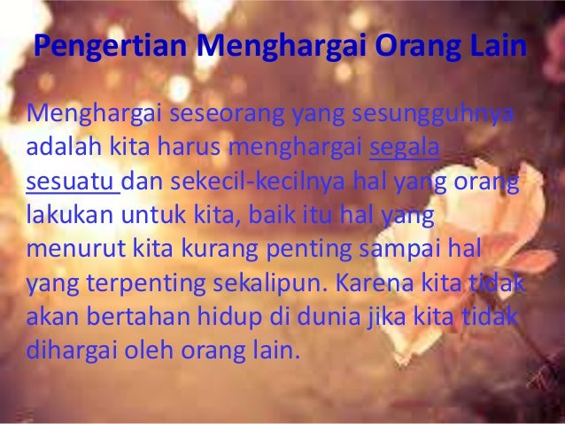 menghargai