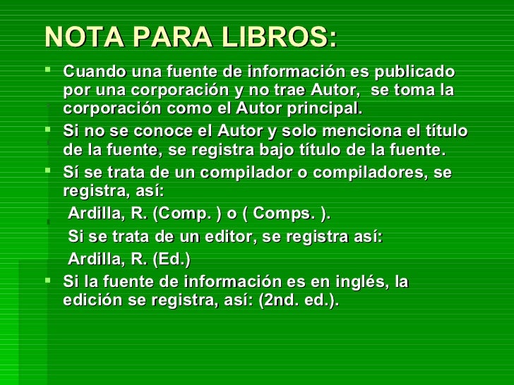 Fichas Bibliograficas Apa