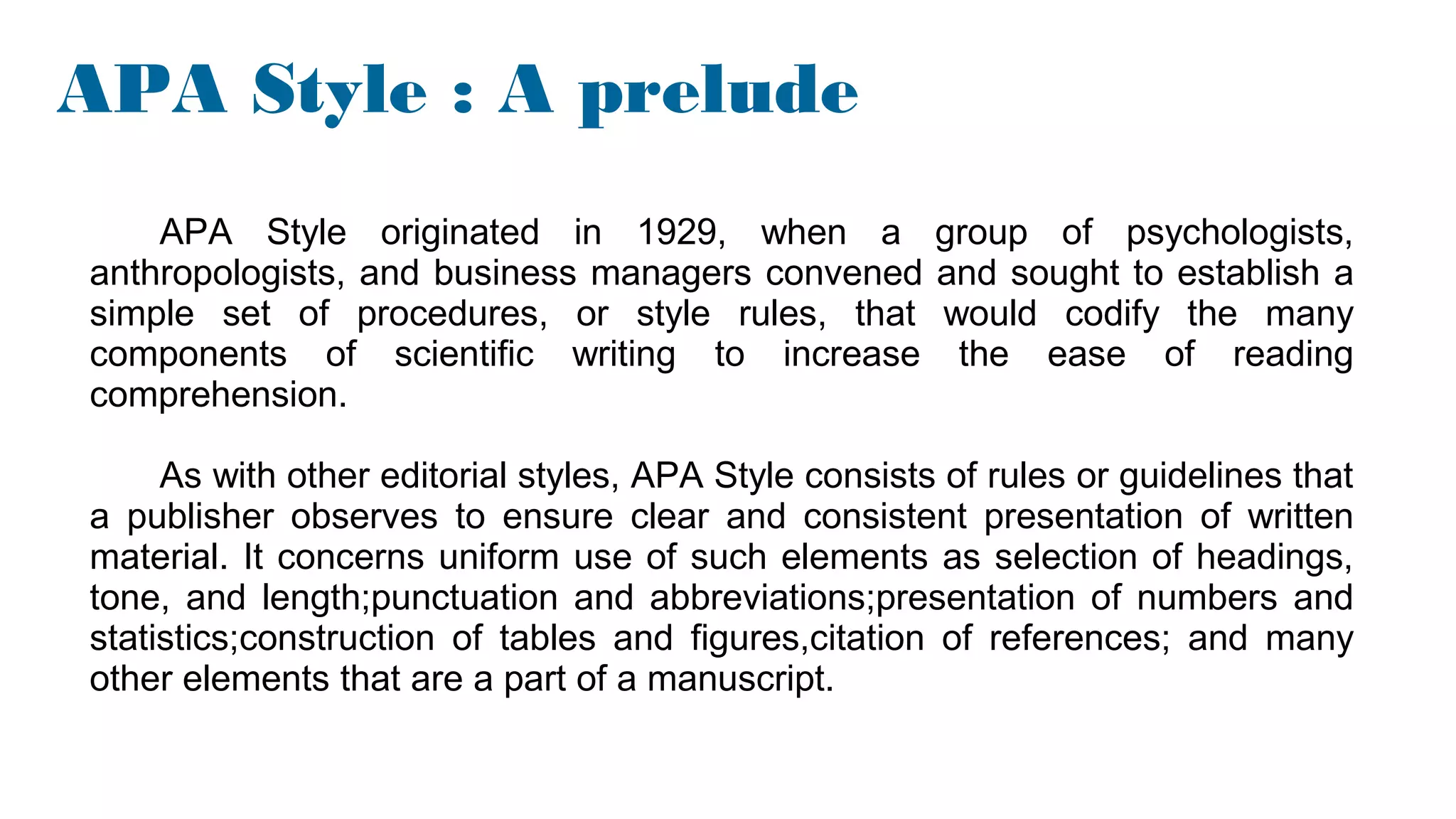 APA Style manual | PPT