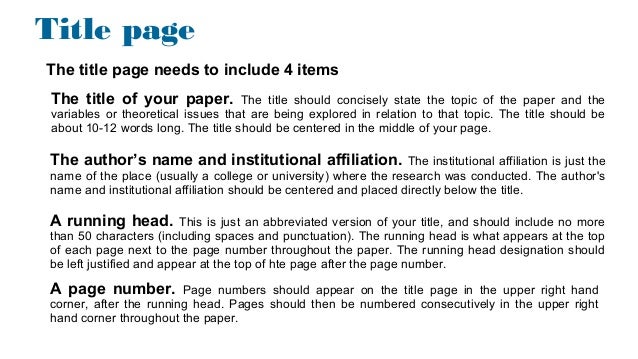 apa style manual apa format running head on every page
