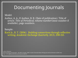APA1 Basics Presentation for Students of | PPT