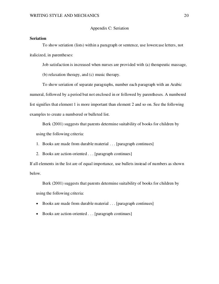 apa bullet points