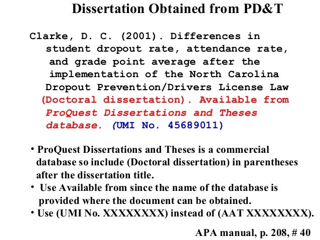 Apa 6th unpublished doctoral dissertation