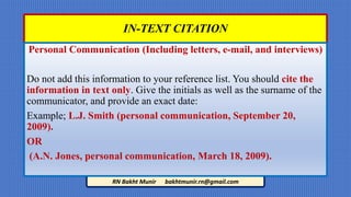 APA (American Psychological Association) Citation and Referencing | PPTX
