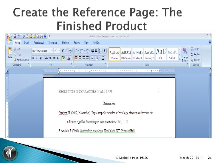 apa 6th ed ms word 2007 template tutorial v1 how to set up apa format in word 2007