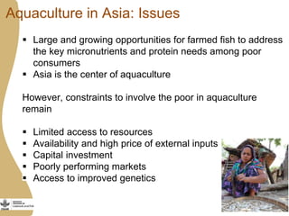 The opportunities and challenges for livestock and aquaculture research for development in Asia