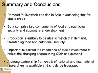 The opportunities and challenges for livestock and aquaculture research for development in Asia