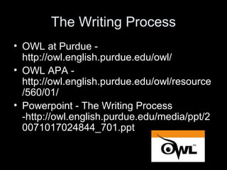 3
• Commas – too many or too few!
• Quick Rules - http://owl.english.purdue.edu/owl/resource/607/01/
• Extended rules - http://owl.english.purdue.edu/owl/resource/607/02/
 