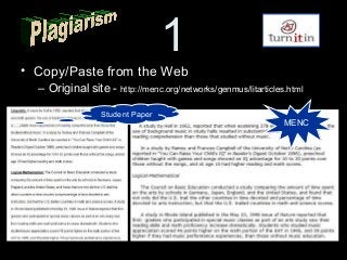 1
• Copy/Paste from the Web
– Original site - http://menc.org/networks/genmus/litarticles.html
MENC
Student Paper
 