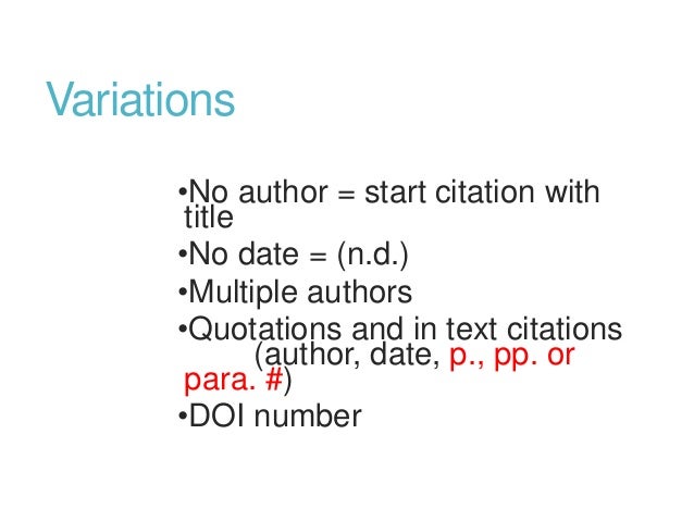 APA Basics Citations