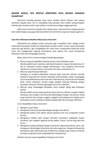 Apa Bentuk Komitmen Saya Kepada Islam Apa Bentuk Komitmen Saya Kepada Islam