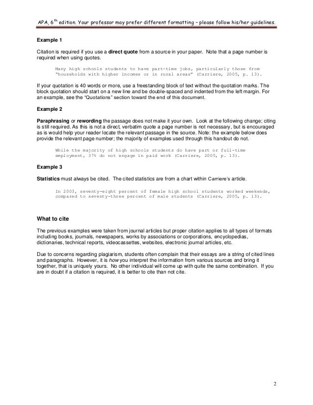 Apa writing style version 6