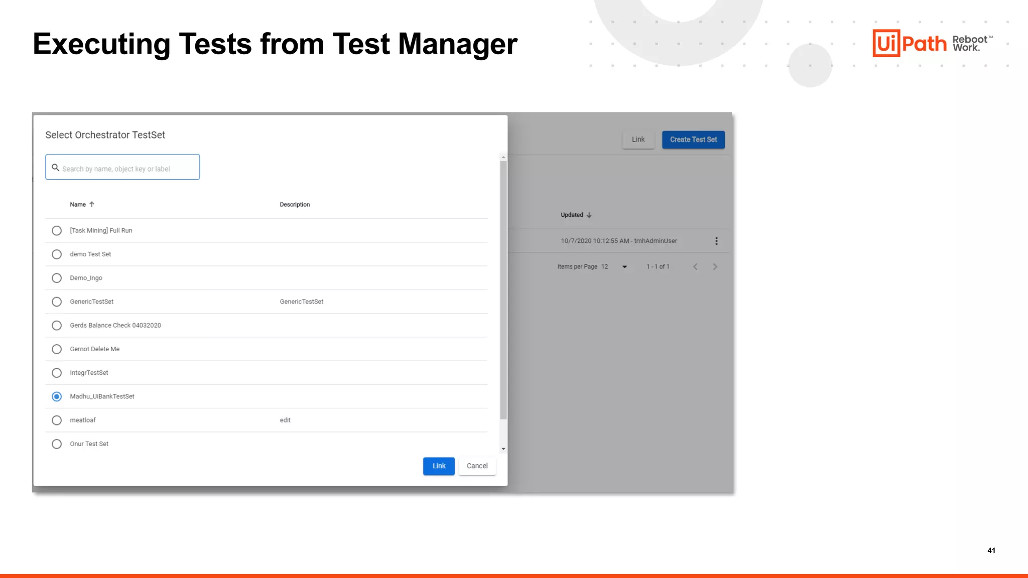 41
Executing Tests from Test Manager
 