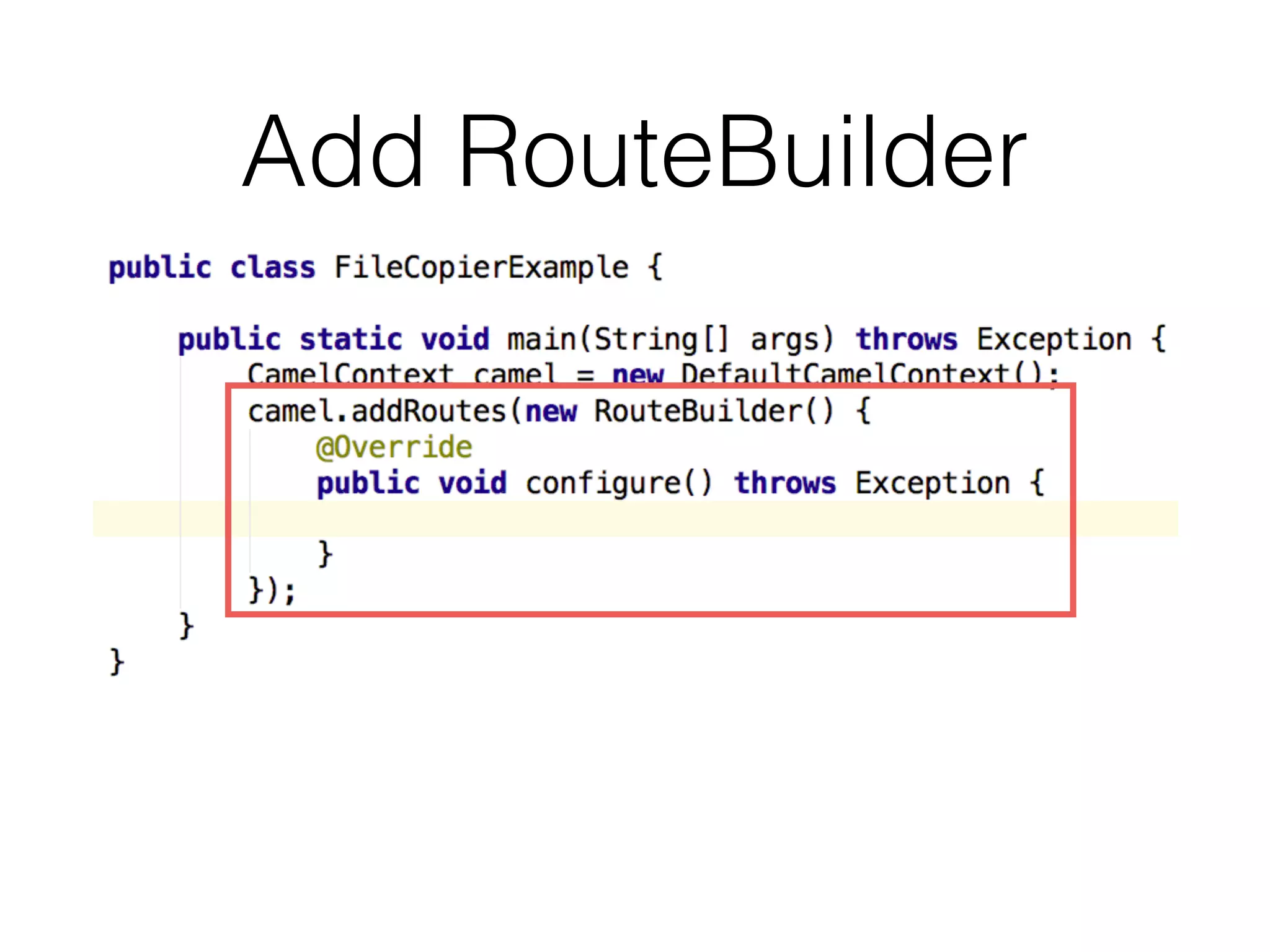 Add RouteBuilder
 