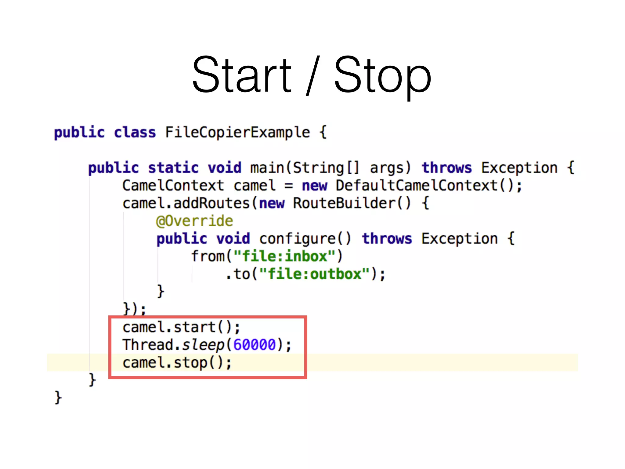 Start / Stop
 
