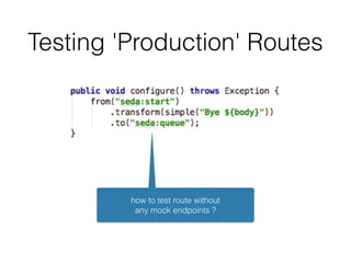 Testing 'Production' Routes
how to test route without
any mock endpoints ?
 