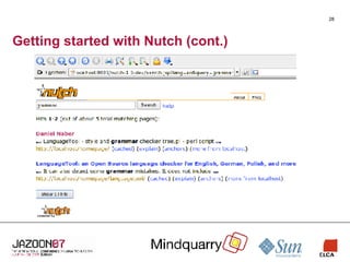 Getting started with Nutch (cont.) 