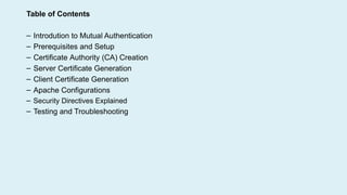 Configure Apache Mutual Authentication | PPTX