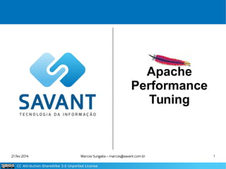 Apache
Performance
Tuning

21.fev.2014

Marcos Sungaila – marcos@savant.com.br

CC Attribution-ShareAlike 3.0 Unported License

1

 