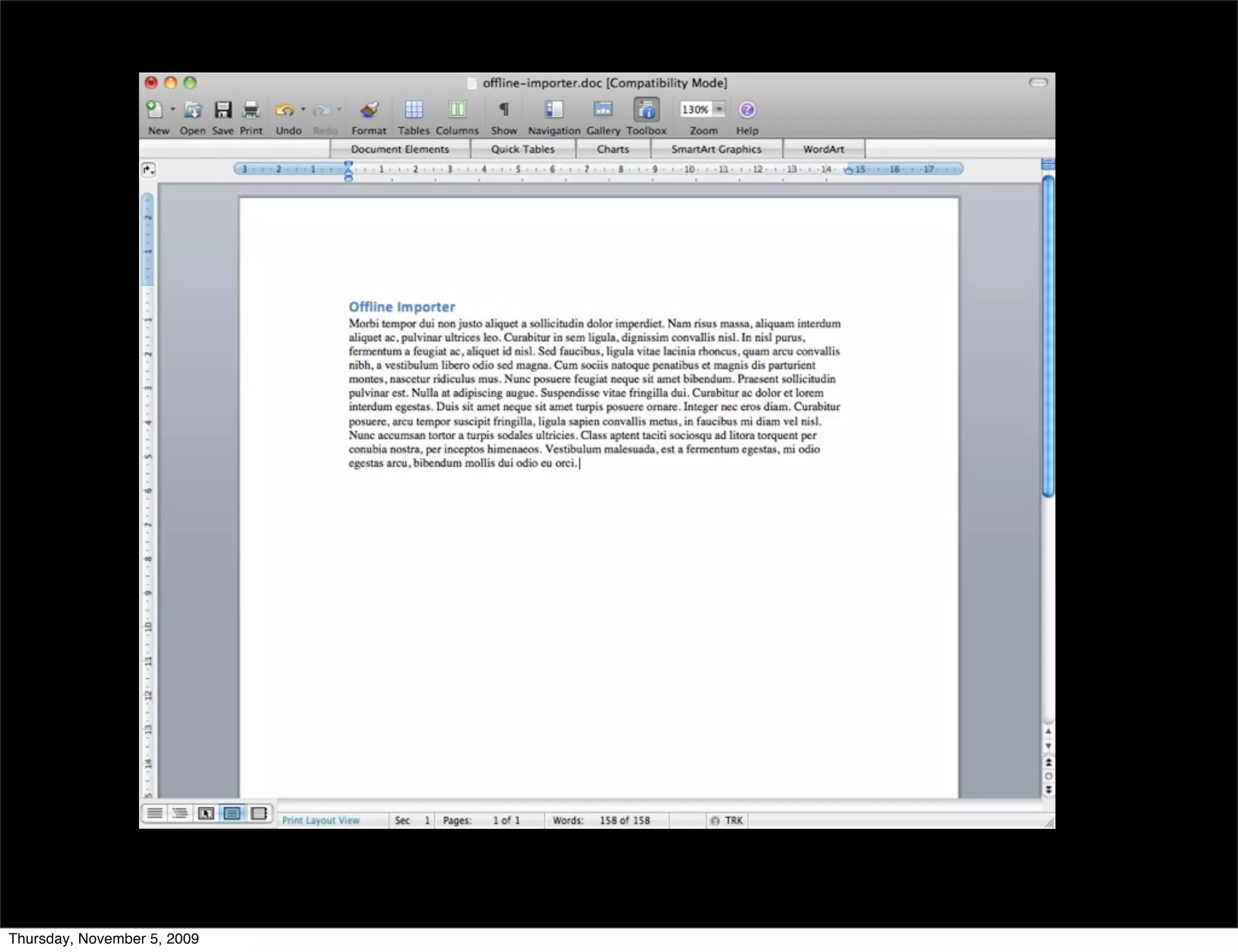 Thursday, November 5, 2009
 