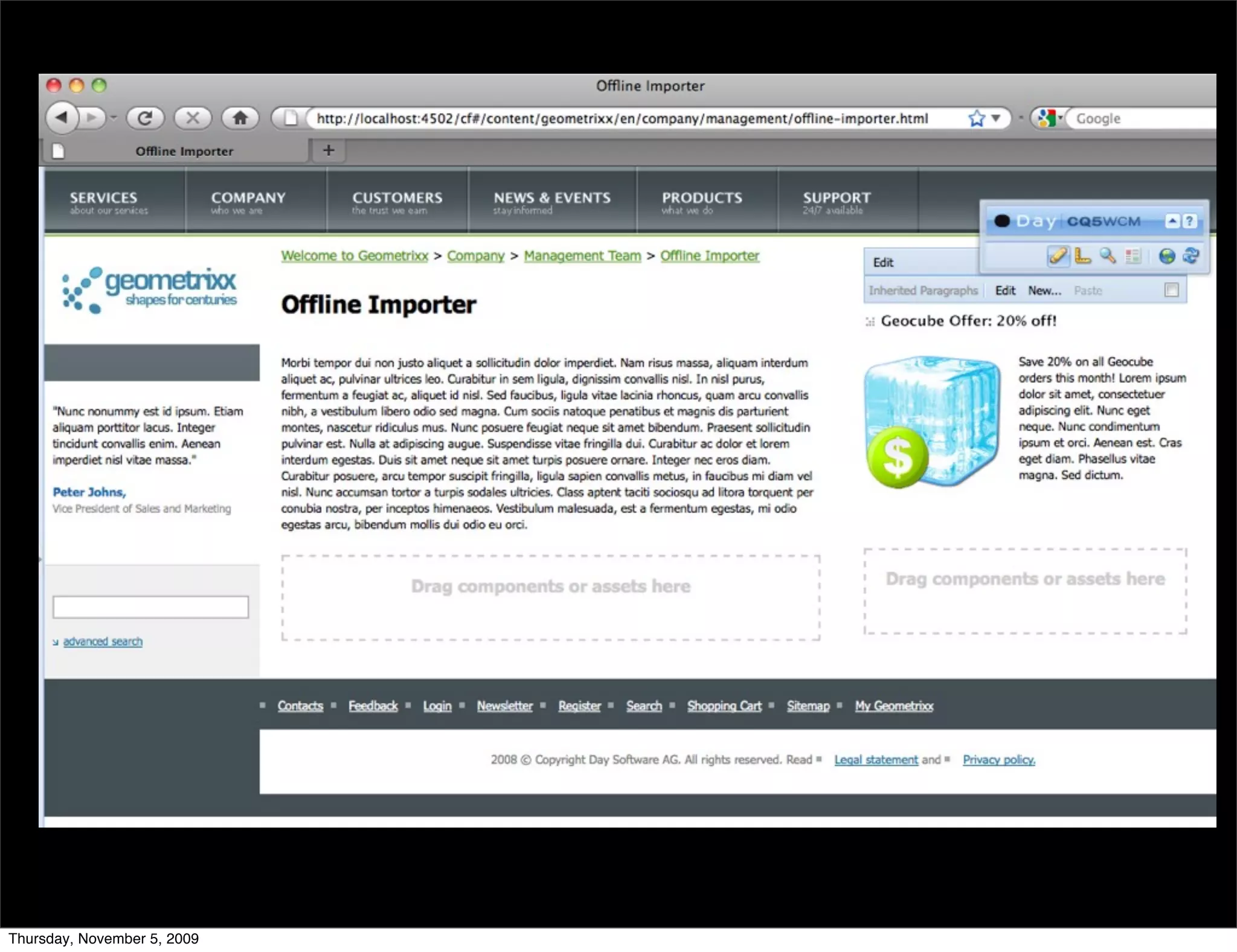 Thursday, November 5, 2009
 