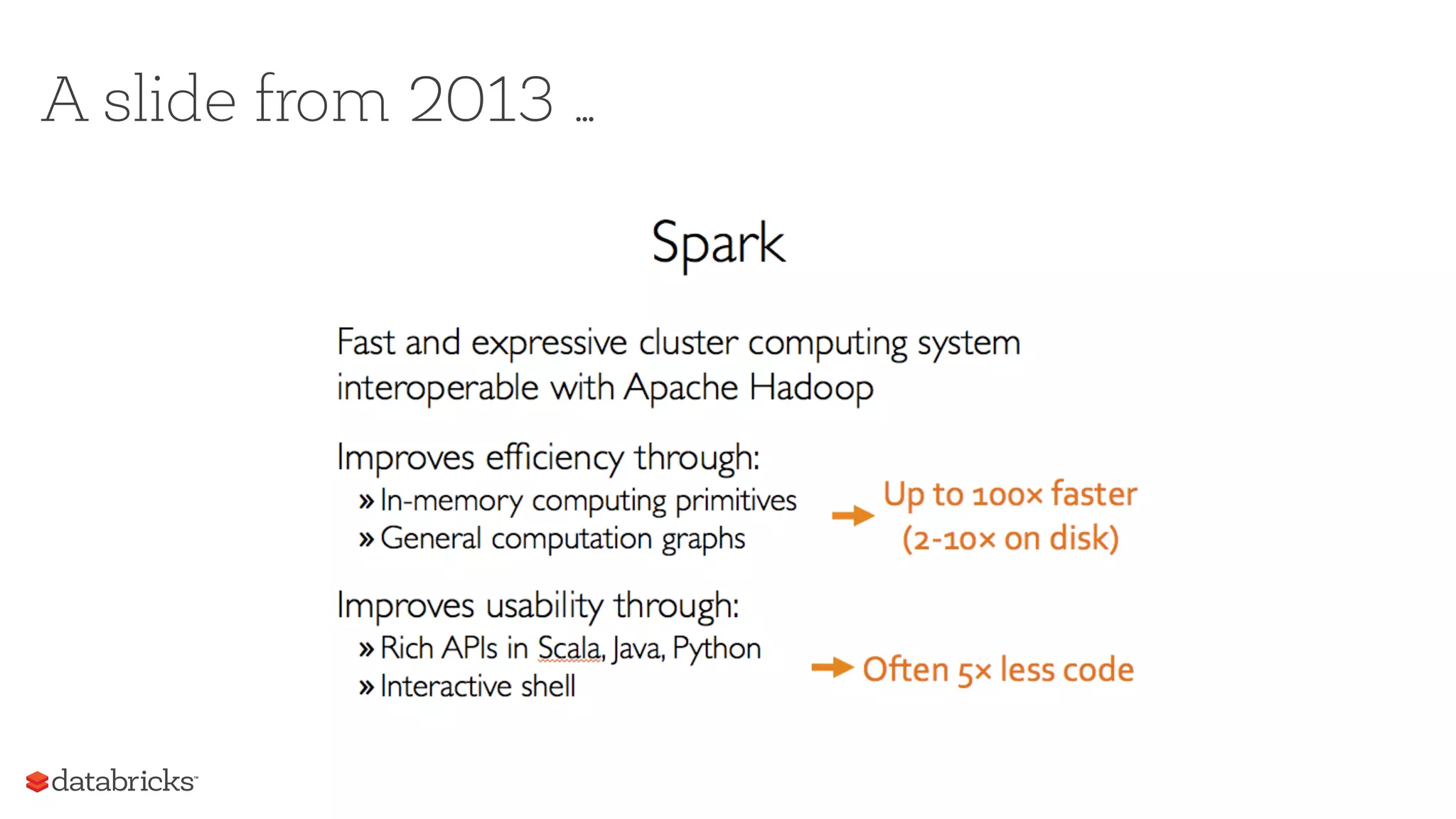 A slide from 2013 …
 