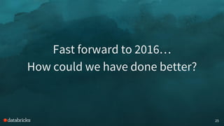 25
Fast forward to 2016…
How could we have done better?
 