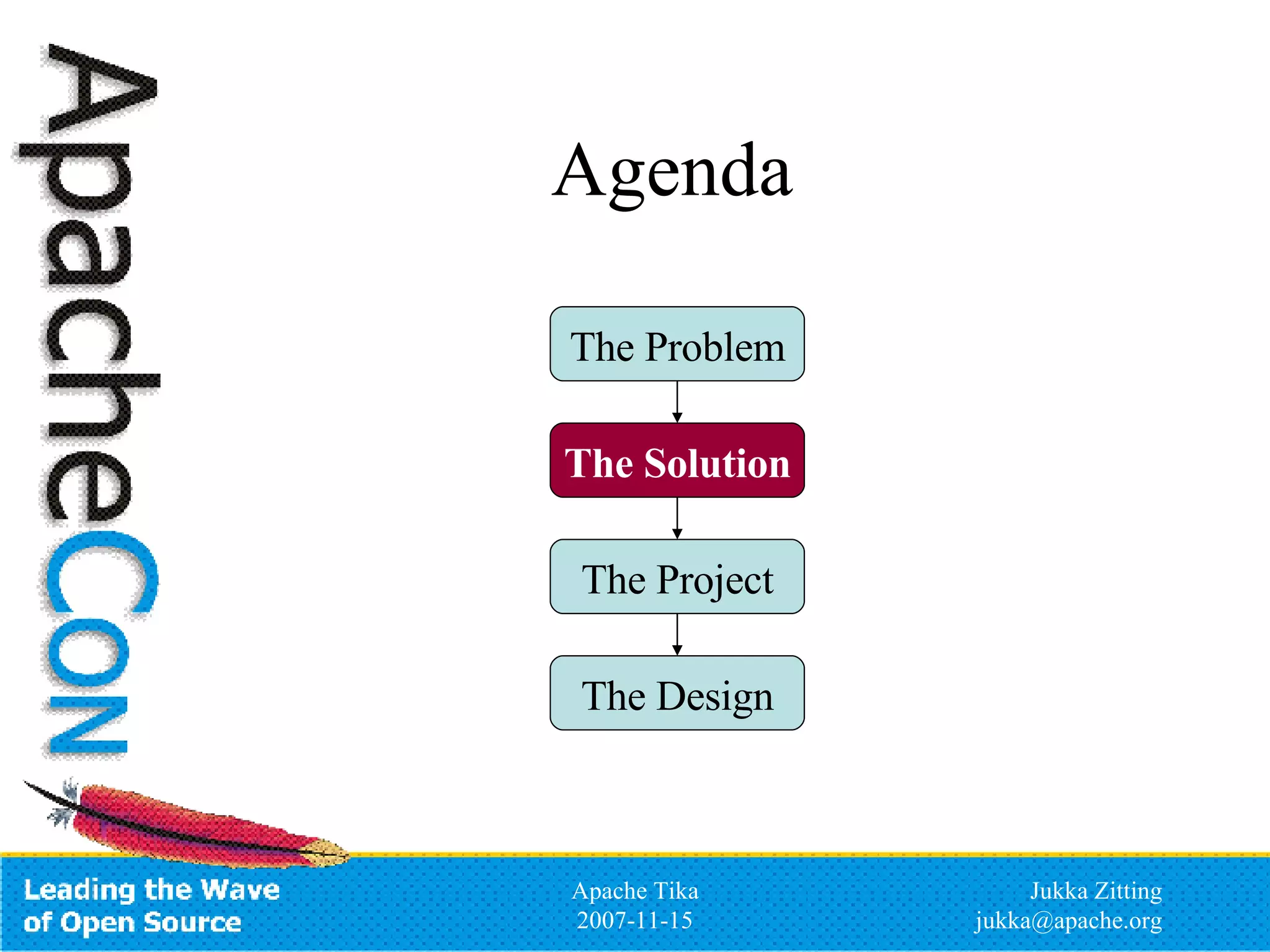 Agenda The Problem The Solution The Project The Design 