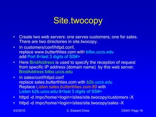 Apache web server installation/configuration, Virtual Hosting | PPT