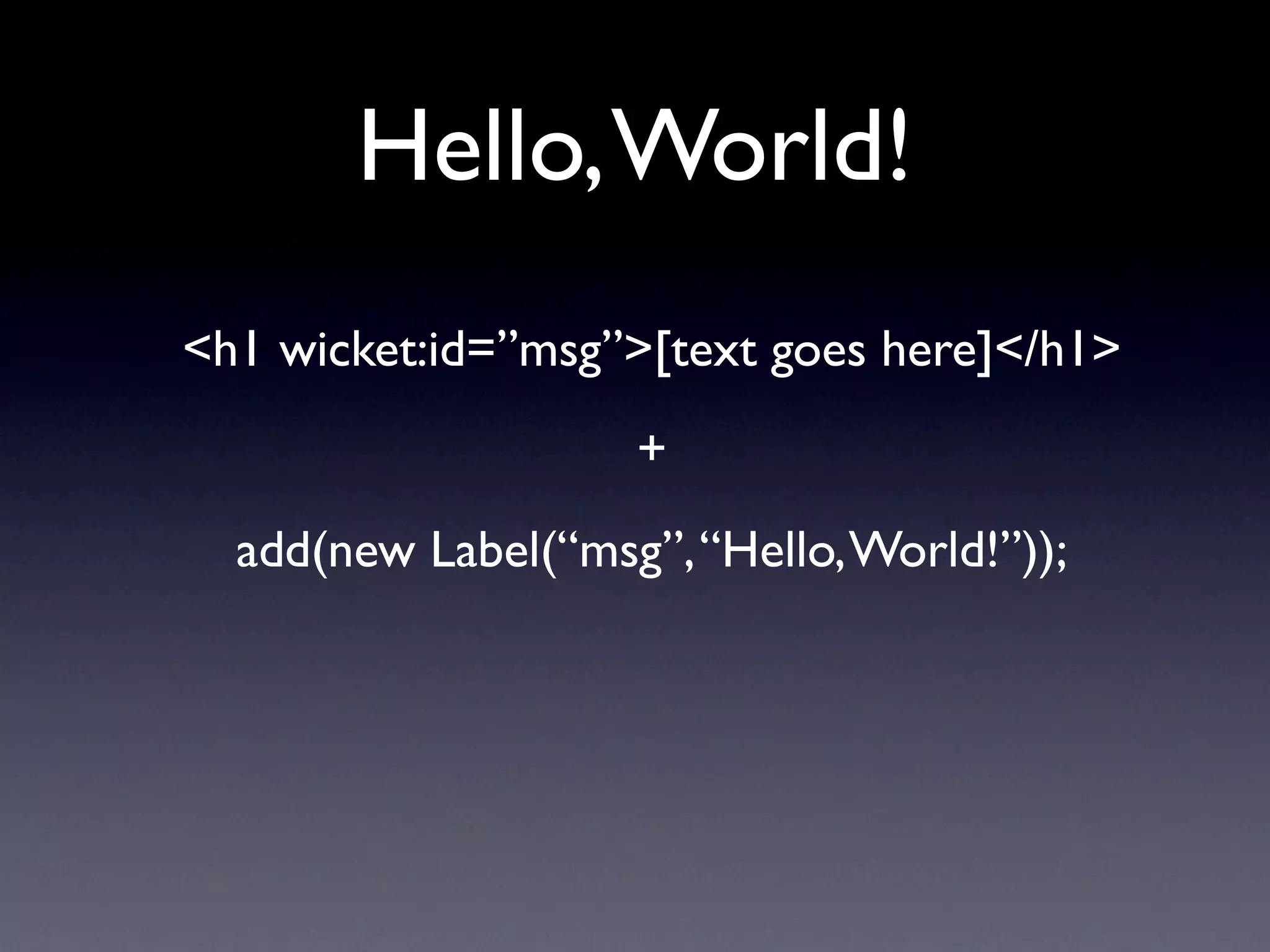 Apache Wicket: Web Applications With Just Java